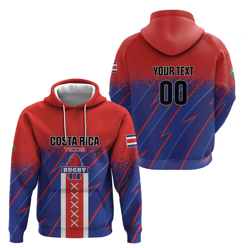 Custom Costa Rica Rugby Hoodie Ticos Go Champions