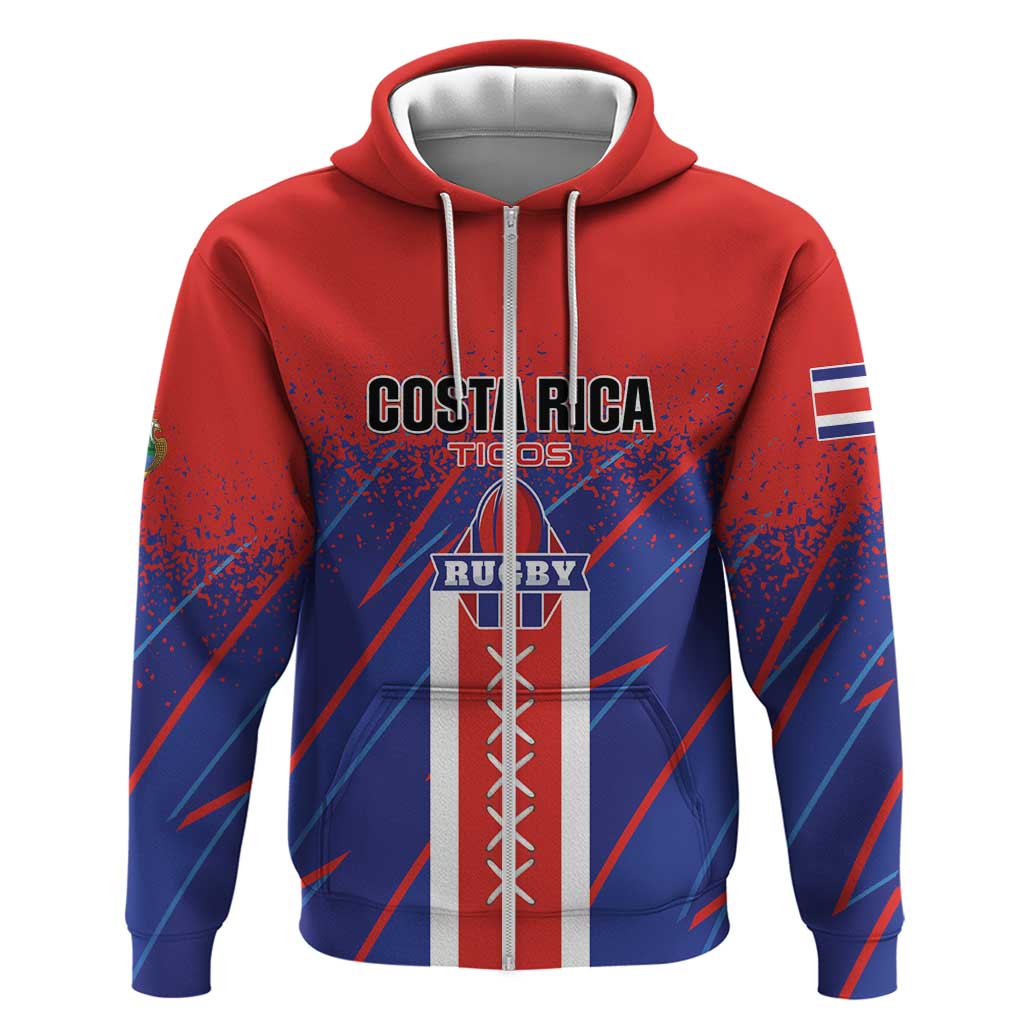 Custom Costa Rica Rugby Hoodie Ticos Go Champions