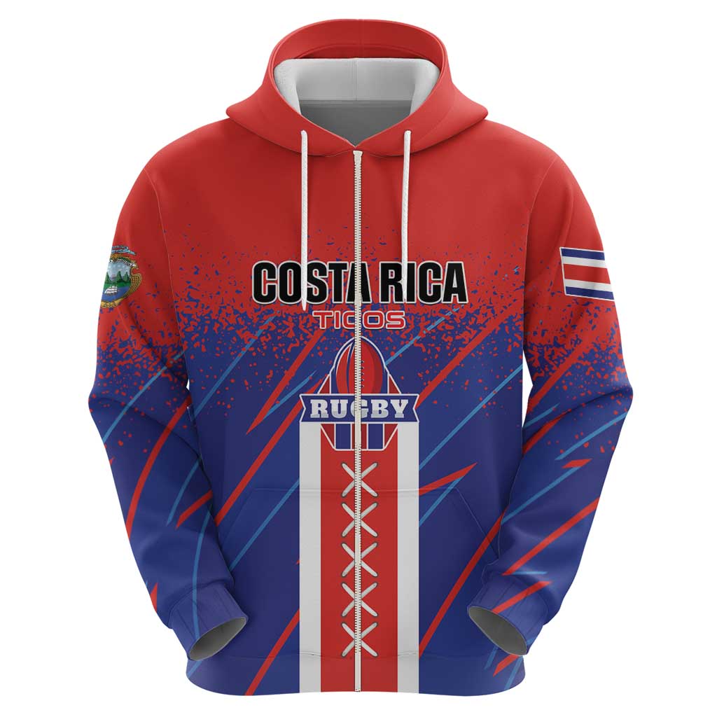 Custom Costa Rica Rugby Hoodie Ticos Go Champions