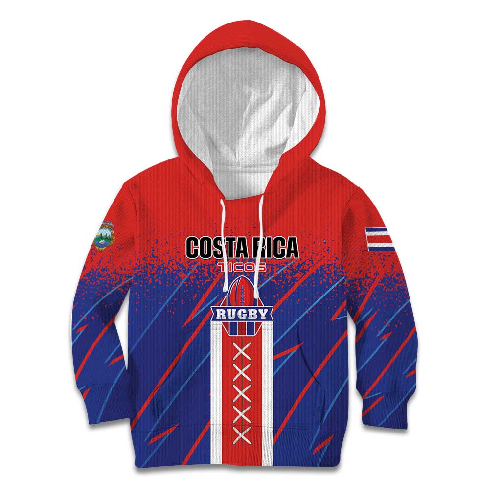 Custom Costa Rica Rugby Kid Hoodie Ticos Go Champions