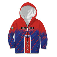 Custom Costa Rica Rugby Kid Hoodie Ticos Go Champions