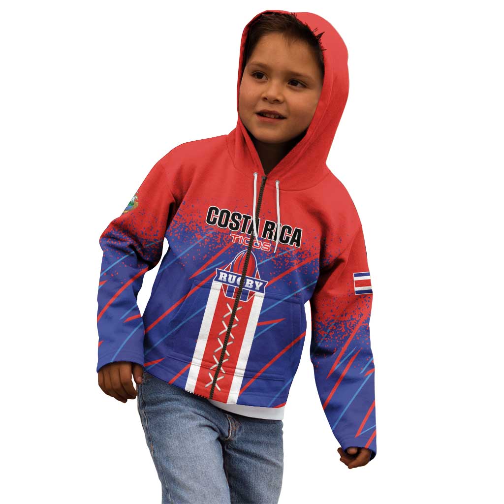 Custom Costa Rica Rugby Kid Hoodie Ticos Go Champions