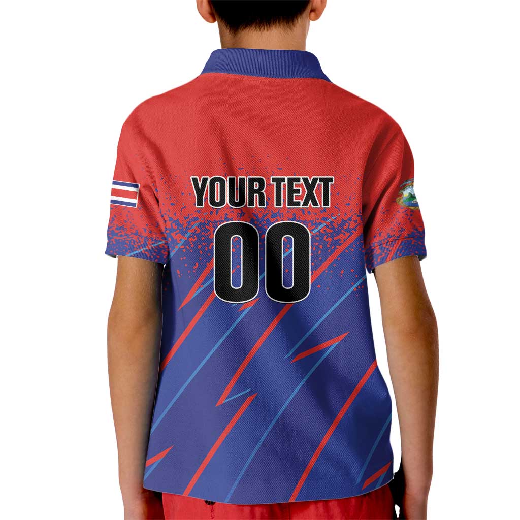 Custom Costa Rica Rugby Kid Polo Shirt Ticos Go Champions