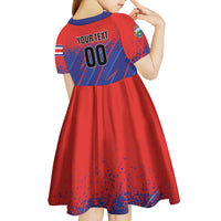 Custom Costa Rica Rugby Kid Short Sleeve Dress Ticos Go Champions