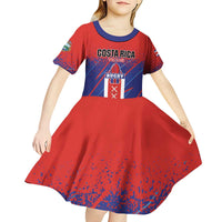 Custom Costa Rica Rugby Kid Short Sleeve Dress Ticos Go Champions
