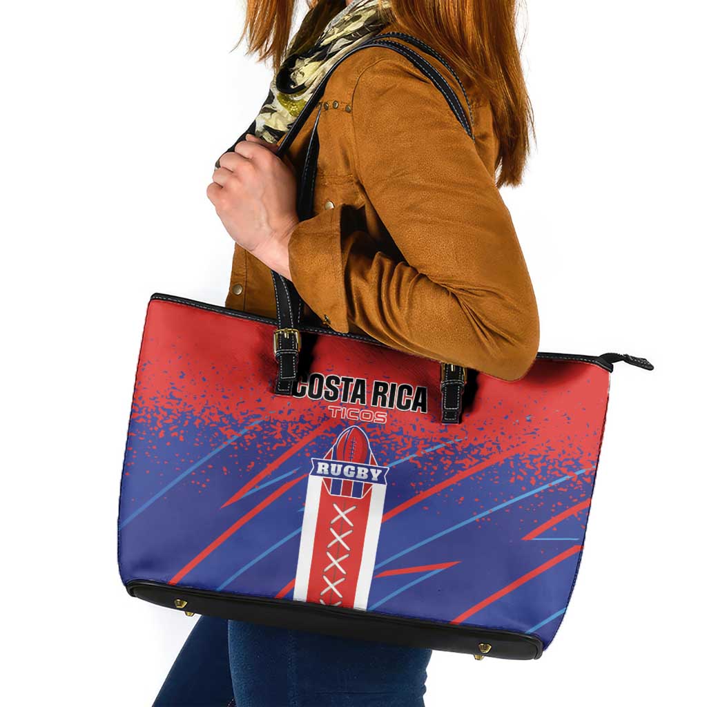 Costa Rica Rugby Leather Tote Bag Ticos Go Champions