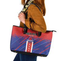 Costa Rica Rugby Leather Tote Bag Ticos Go Champions