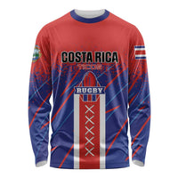 Custom Costa Rica Rugby Long Sleeve Shirt Ticos Go Champions