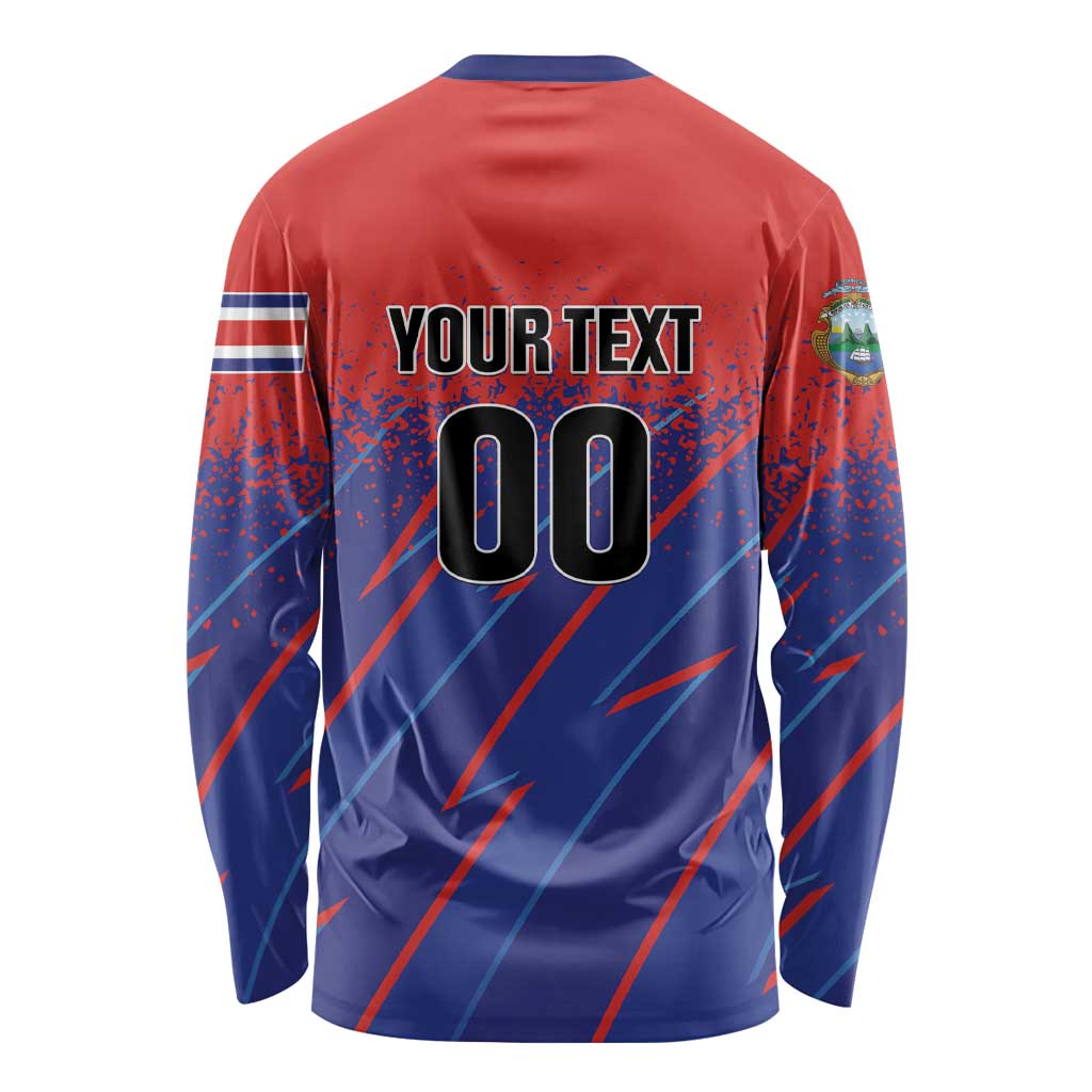 Custom Costa Rica Rugby Long Sleeve Shirt Ticos Go Champions