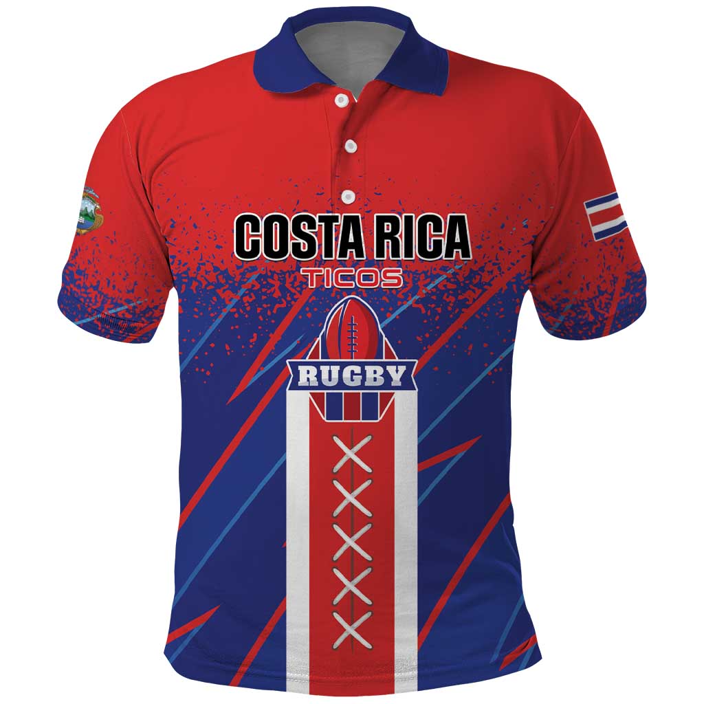 Custom Costa Rica Rugby Polo Shirt Ticos Go Champions