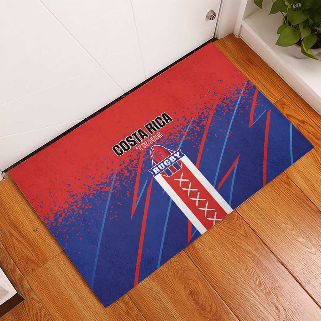 Costa Rica Rugby Rubber Doormat Ticos Go Champions