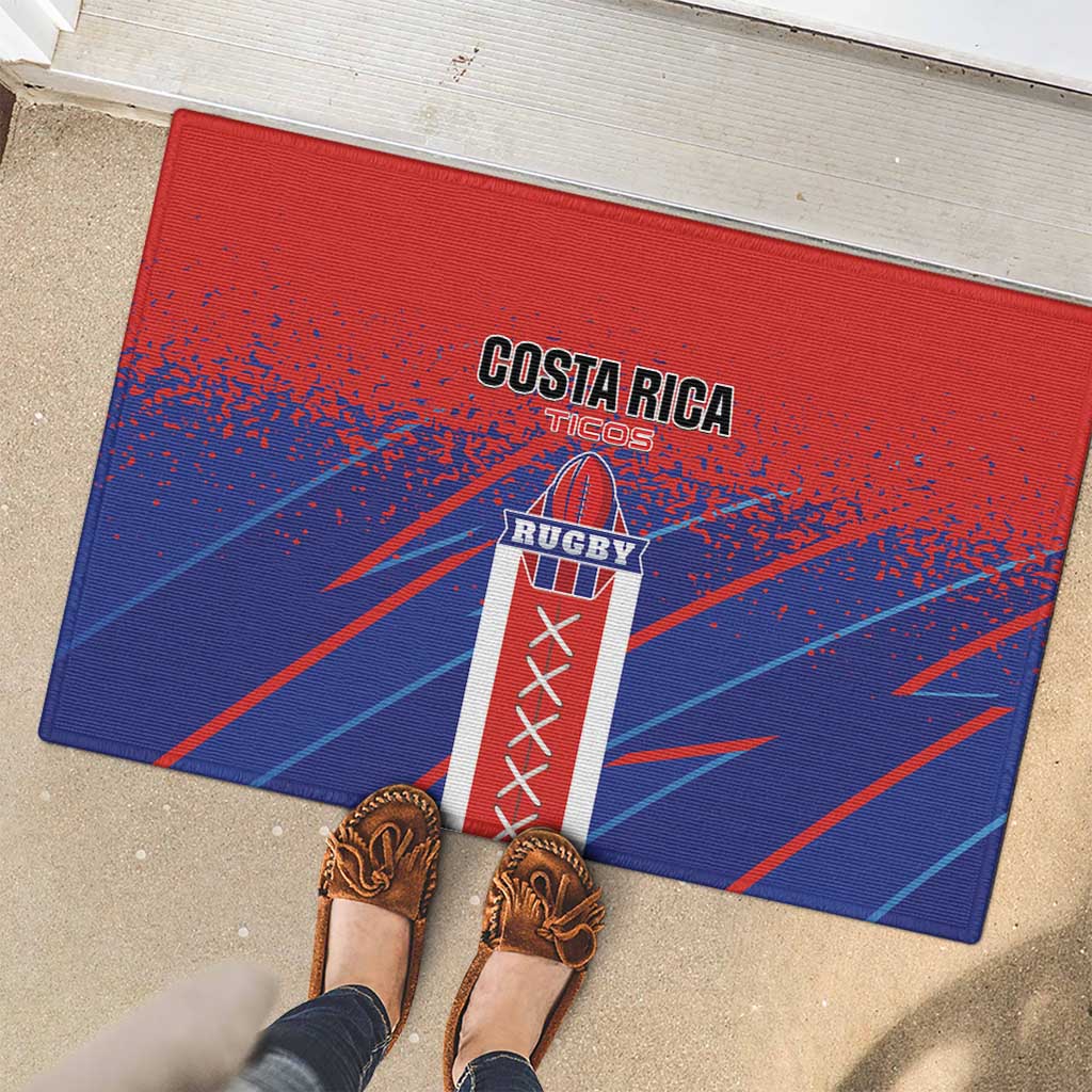 Costa Rica Rugby Rubber Doormat Ticos Go Champions