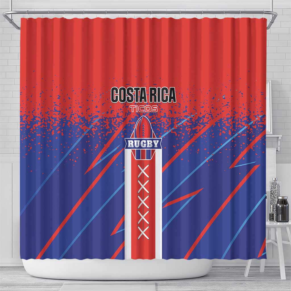 Costa Rica Rugby Shower Curtain Ticos Go Champions