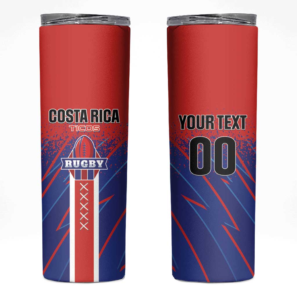 Custom Costa Rica Rugby Skinny Tumbler Ticos Go Champions