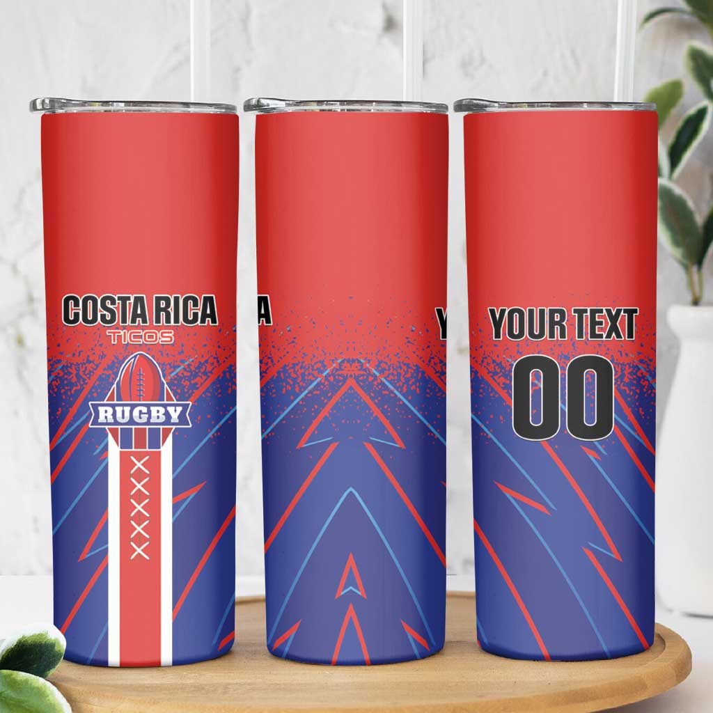 Custom Costa Rica Rugby Skinny Tumbler Ticos Go Champions