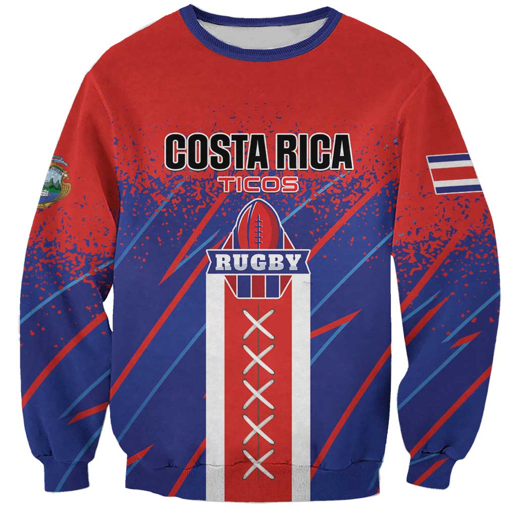 Custom Costa Rica Rugby Sweatshirt Ticos Go Champions