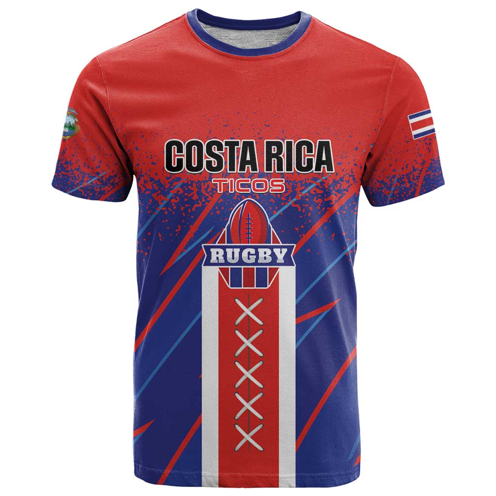 Custom Costa Rica Rugby T Shirt Ticos Go Champions