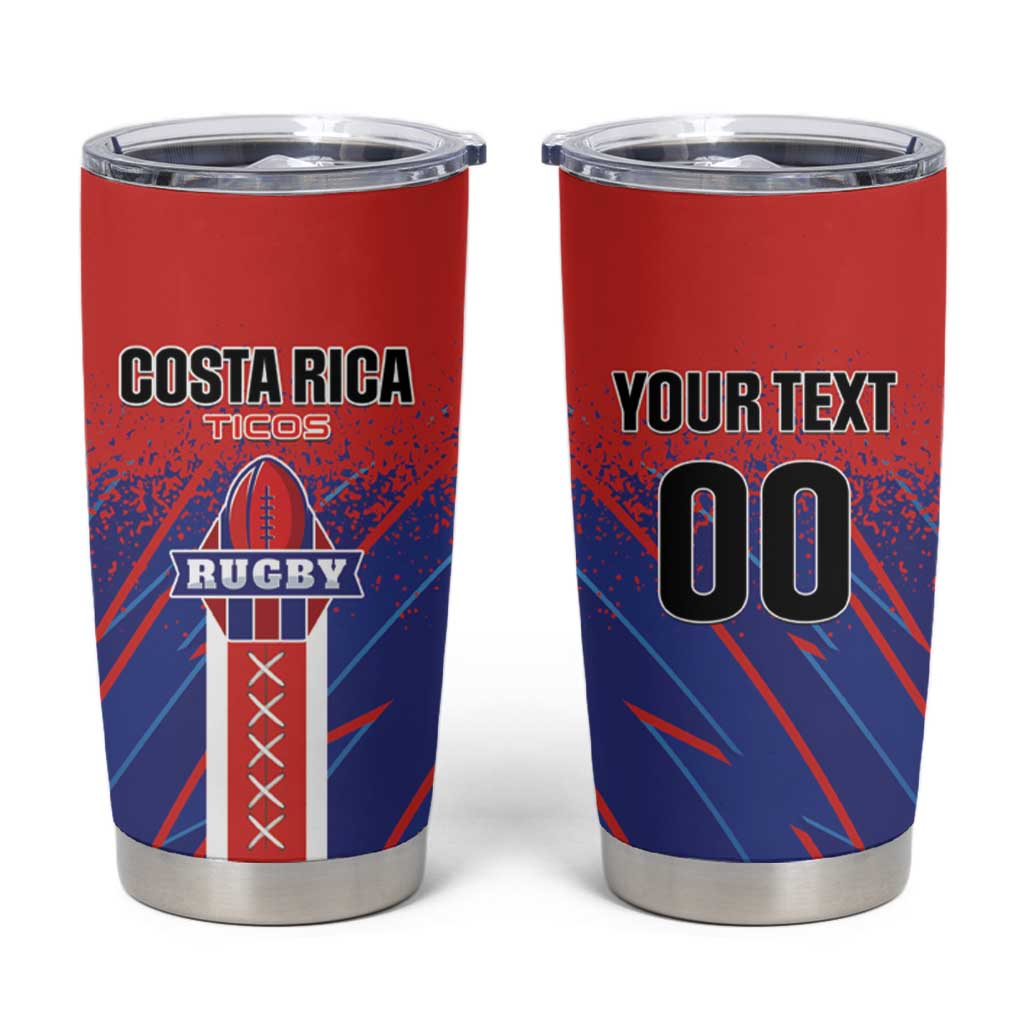 Custom Costa Rica Rugby Tumbler Cup Ticos Go Champions