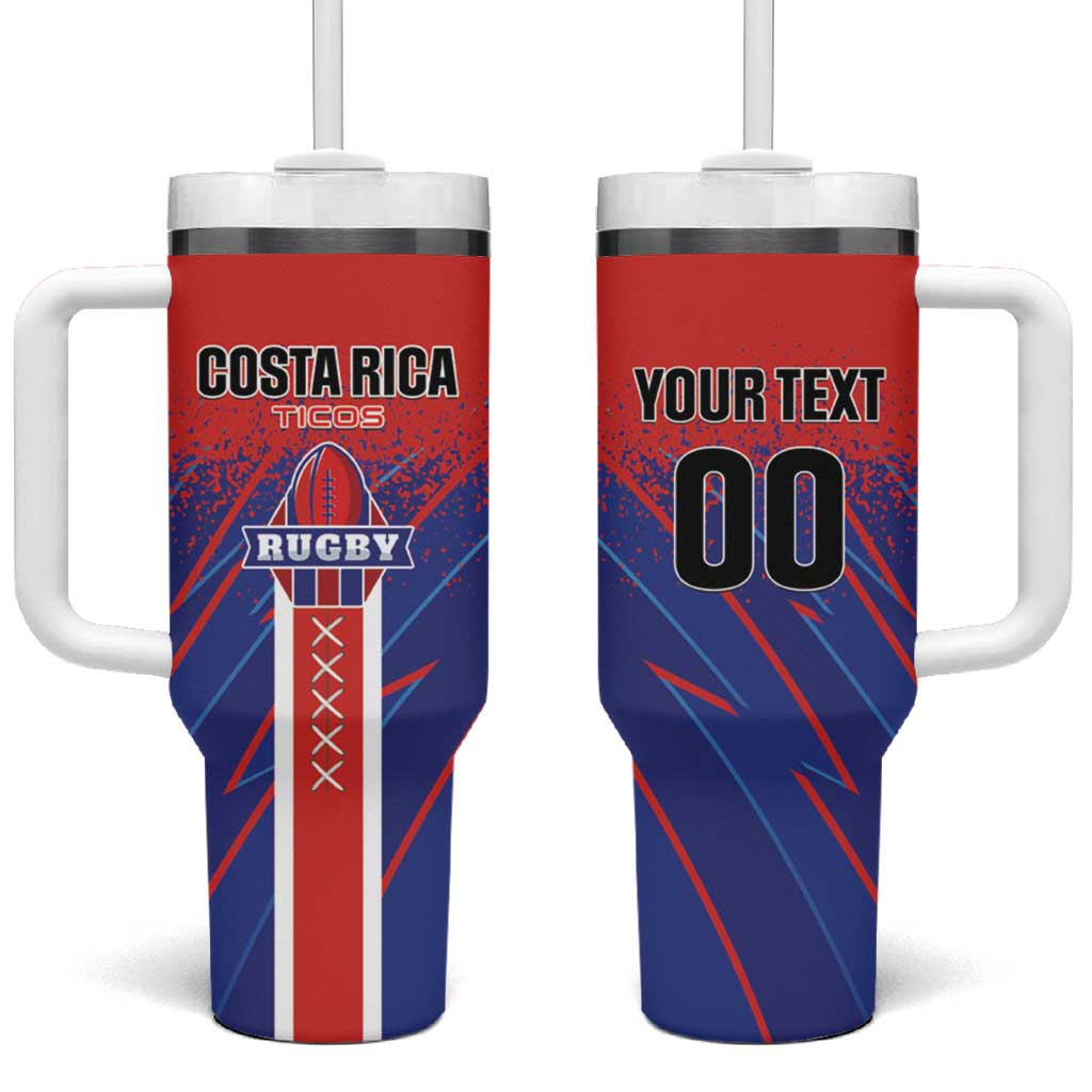 Custom Costa Rica Rugby Tumbler With Handle Ticos Go Champions