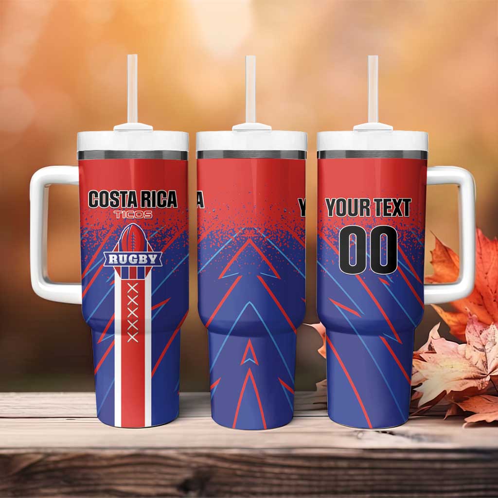 Custom Costa Rica Rugby Tumbler With Handle Ticos Go Champions