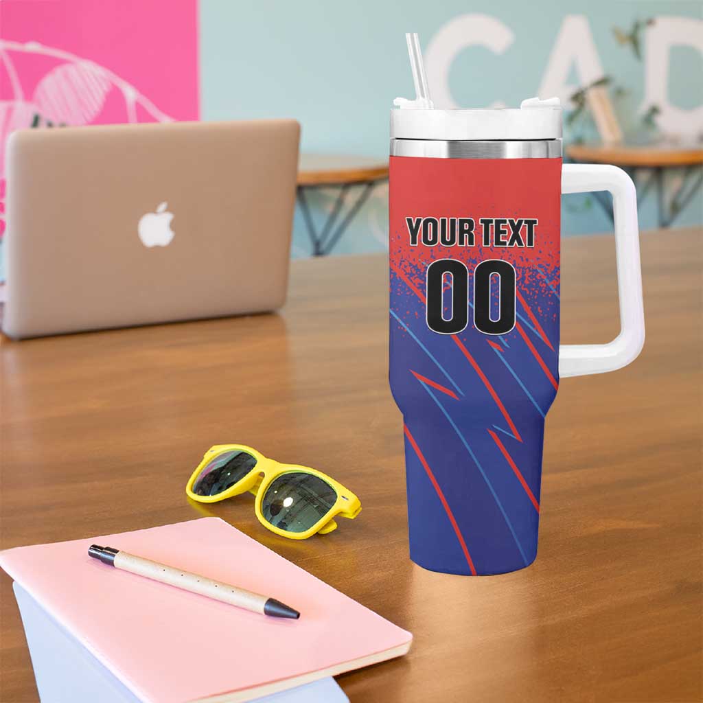 Custom Costa Rica Rugby Tumbler With Handle Ticos Go Champions