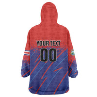 Custom Costa Rica Rugby Wearable Blanket Hoodie Ticos Go Champions