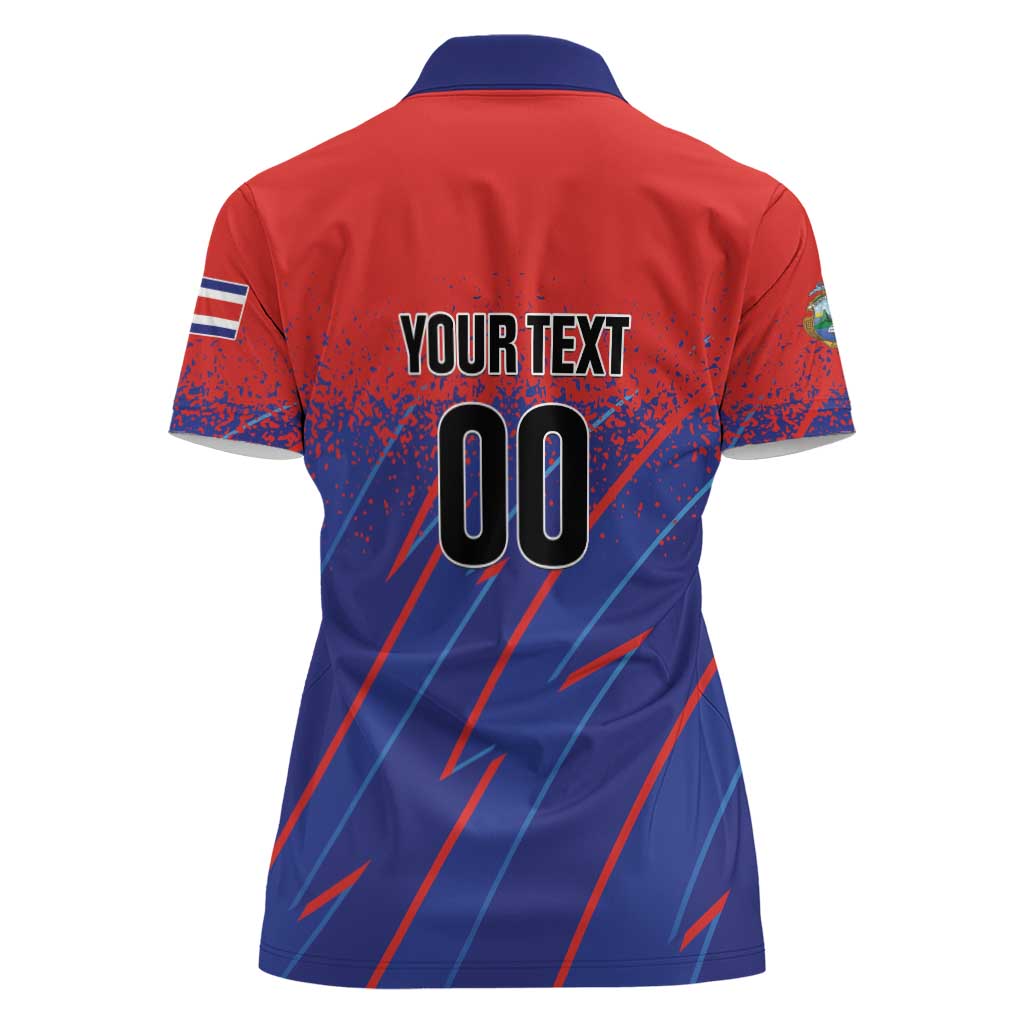 Custom Costa Rica Rugby Women Polo Shirt Ticos Go Champions