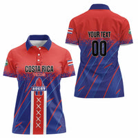 Custom Costa Rica Rugby Women Polo Shirt Ticos Go Champions