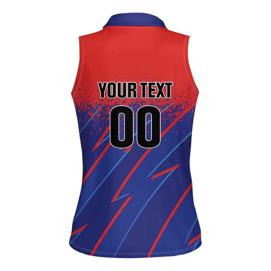 Custom Costa Rica Rugby Women Sleeveless Polo Shirt Ticos Go Champions