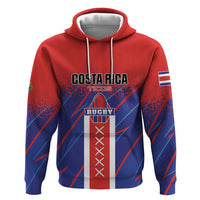 Custom Costa Rica Rugby Zip Hoodie Ticos Go Champions