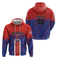 Custom Costa Rica Rugby Zip Hoodie Ticos Go Champions