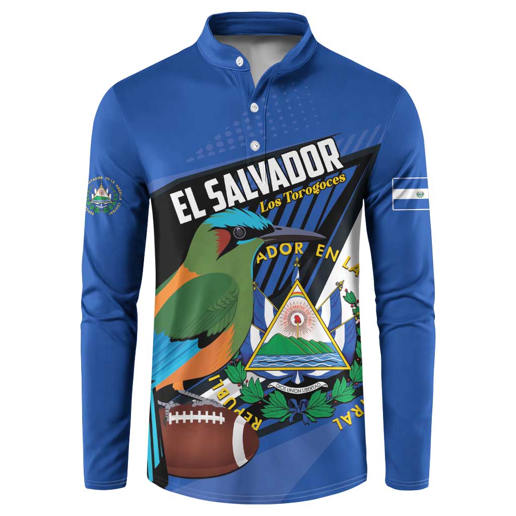 Custom El Salvador Rugby Button Sweatshirt Los Torogoces Go Champions