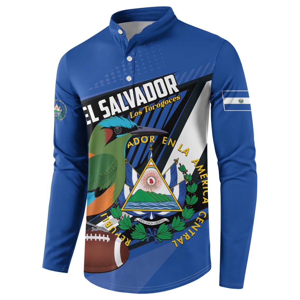 Custom El Salvador Rugby Button Sweatshirt Los Torogoces Go Champions