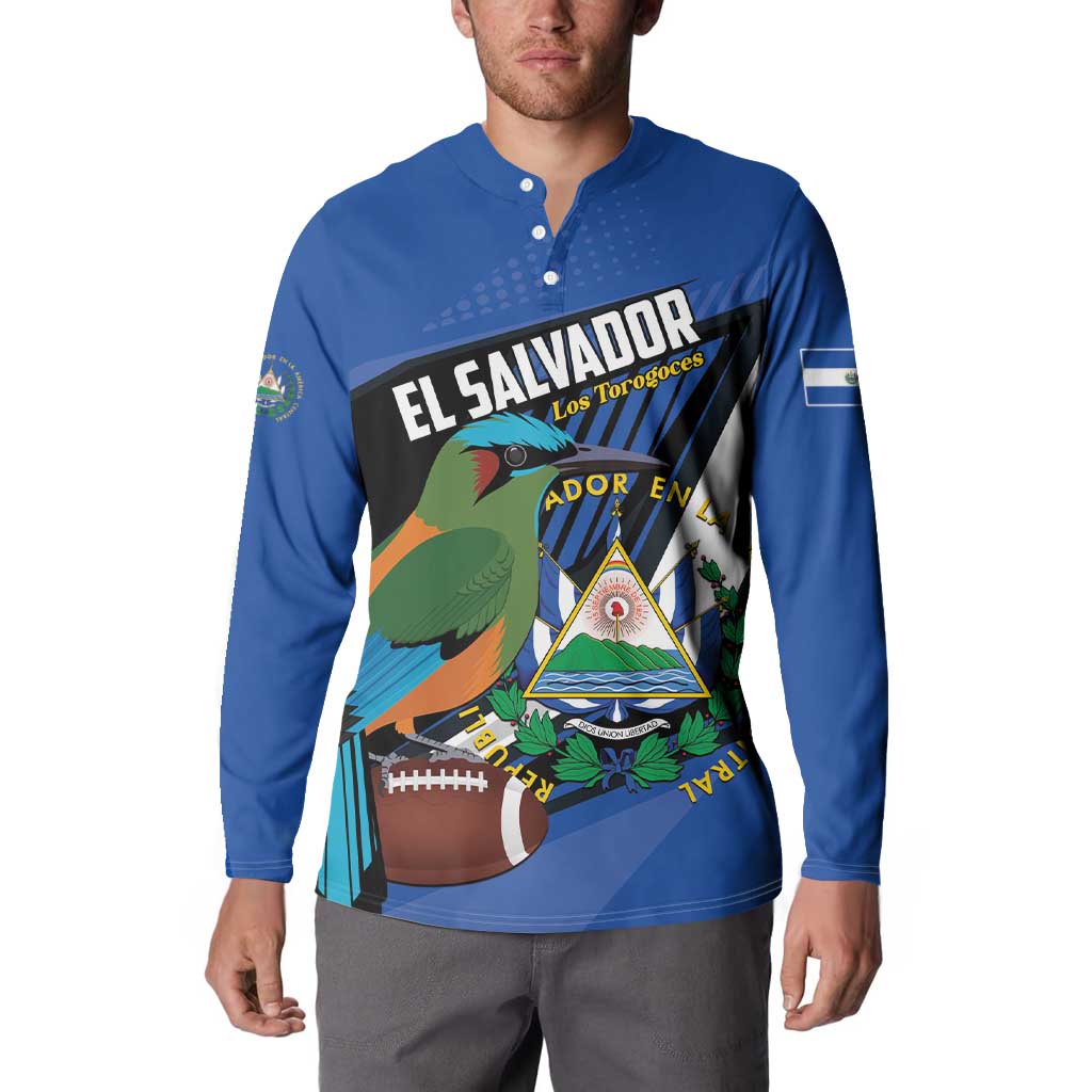 Custom El Salvador Rugby Button Sweatshirt Los Torogoces Go Champions