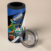 Custom El Salvador Rugby 4 in 1 Can Cooler Tumbler Los Torogoces Go Champions