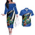 Custom El Salvador Rugby Couples Matching Off The Shoulder Long Sleeve Dress and Hawaiian Shirt Los Torogoces Go Champions