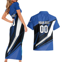 Custom El Salvador Rugby Couples Matching Short Sleeve Bodycon Dress and Hawaiian Shirt Los Torogoces Go Champions