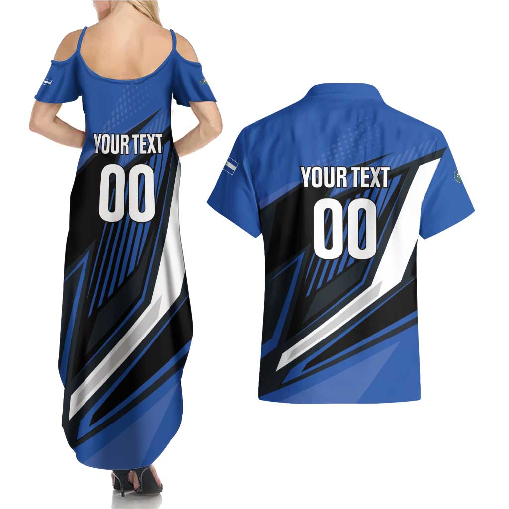 Custom El Salvador Rugby Couples Matching Summer Maxi Dress and Hawaiian Shirt Los Torogoces Go Champions