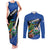 Custom El Salvador Rugby Couples Matching Tank Maxi Dress and Long Sleeve Button Shirt Los Torogoces Go Champions