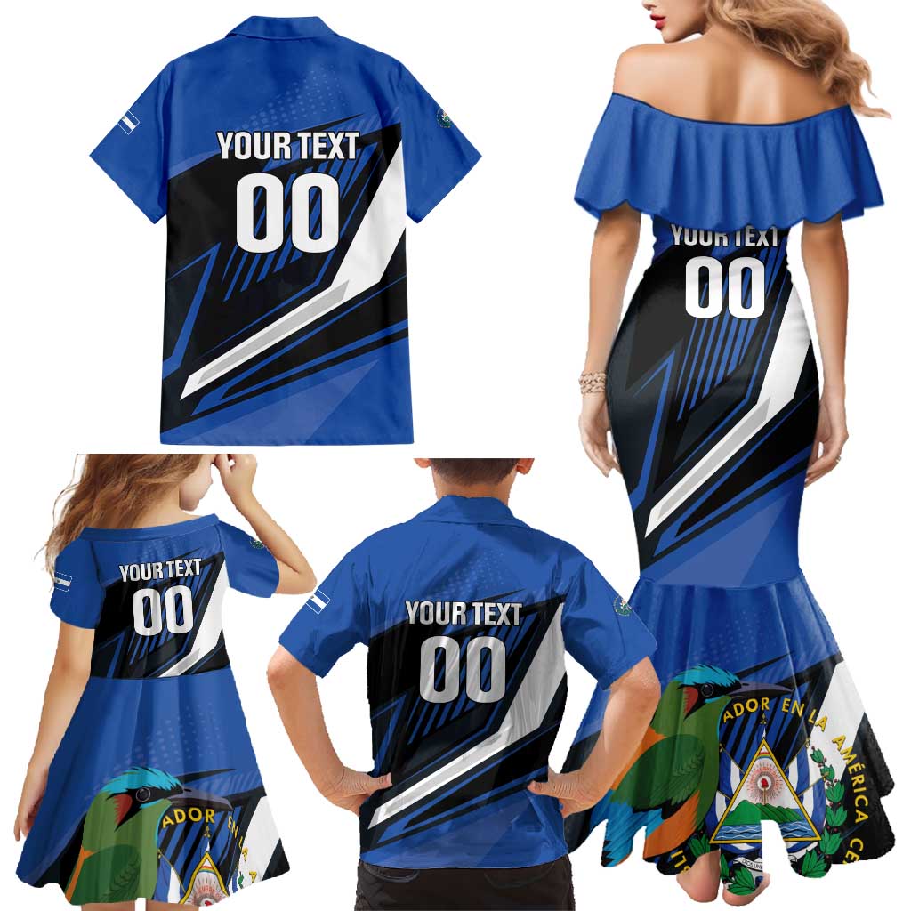 Custom El Salvador Rugby Family Matching Mermaid Dress and Hawaiian Shirt Los Torogoces Go Champions