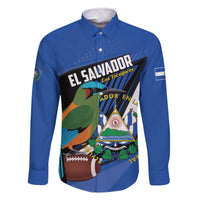 Custom El Salvador Rugby Family Matching Off The Shoulder Long Sleeve Dress and Hawaiian Shirt Los Torogoces Go Champions