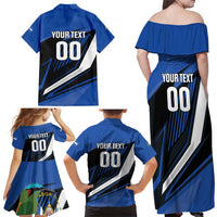 Custom El Salvador Rugby Family Matching Off Shoulder Maxi Dress and Hawaiian Shirt Los Torogoces Go Champions