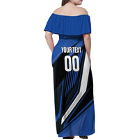 Custom El Salvador Rugby Family Matching Off Shoulder Maxi Dress and Hawaiian Shirt Los Torogoces Go Champions