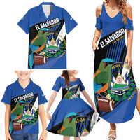Custom El Salvador Rugby Family Matching Summer Maxi Dress and Hawaiian Shirt Los Torogoces Go Champions