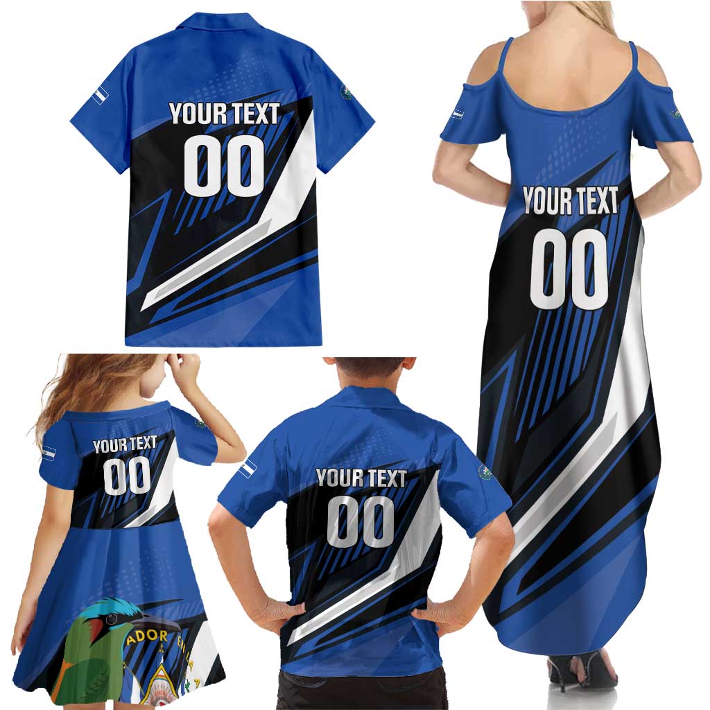 Custom El Salvador Rugby Family Matching Summer Maxi Dress and Hawaiian Shirt Los Torogoces Go Champions