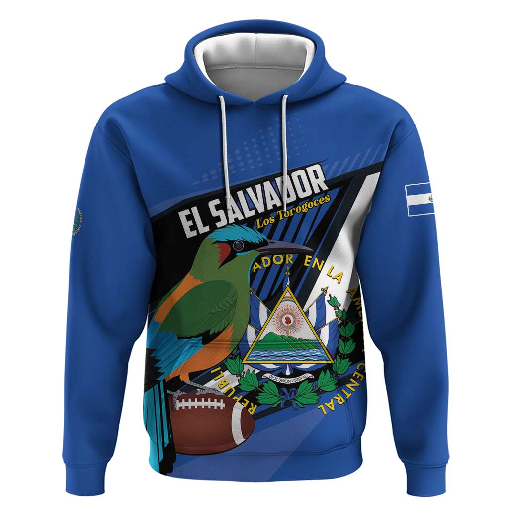 Custom El Salvador Rugby Hoodie Los Torogoces Go Champions
