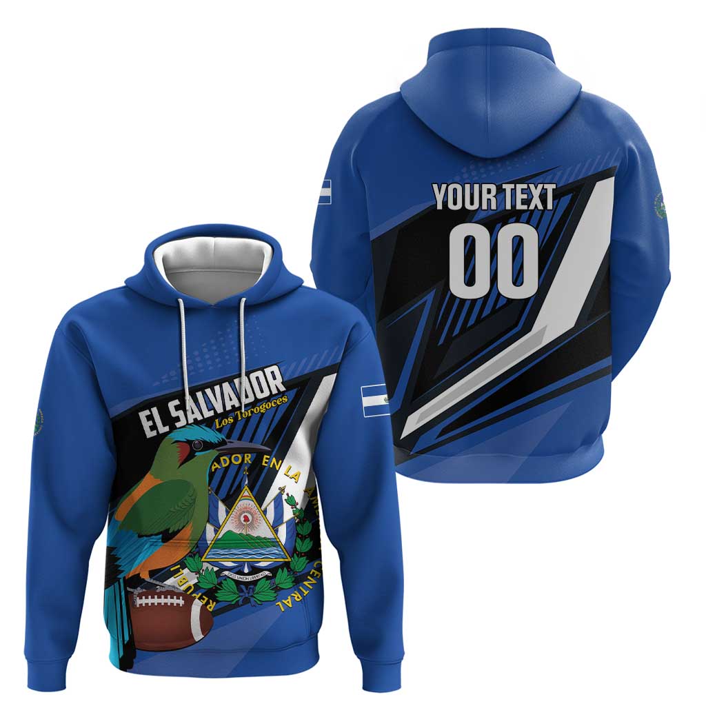 Custom El Salvador Rugby Hoodie Los Torogoces Go Champions