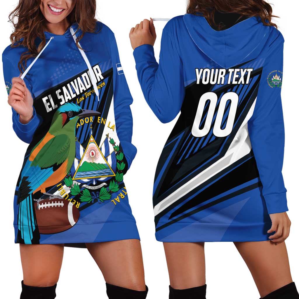 Custom El Salvador Rugby Hoodie Dress Los Torogoces Go Champions
