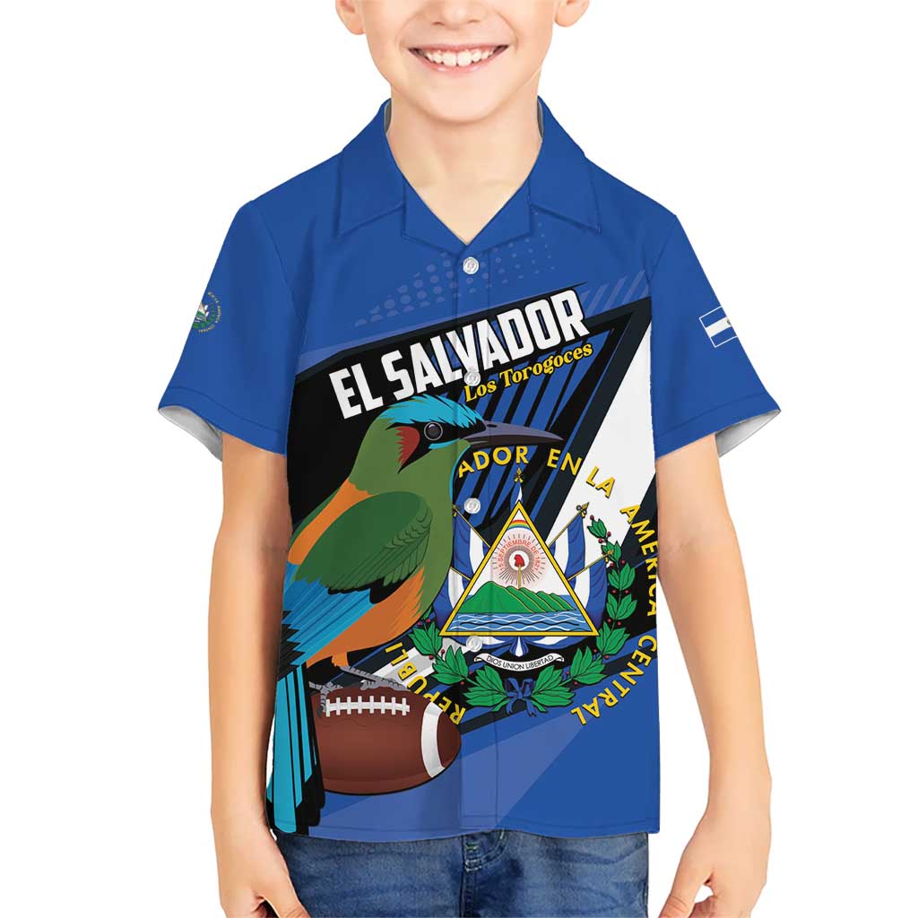 Custom El Salvador Rugby Kid Hawaiian Shirt Los Torogoces Go Champions