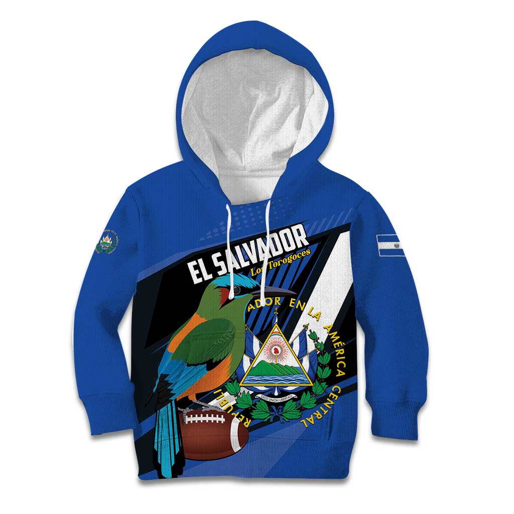 Custom El Salvador Rugby Kid Hoodie Los Torogoces Go Champions